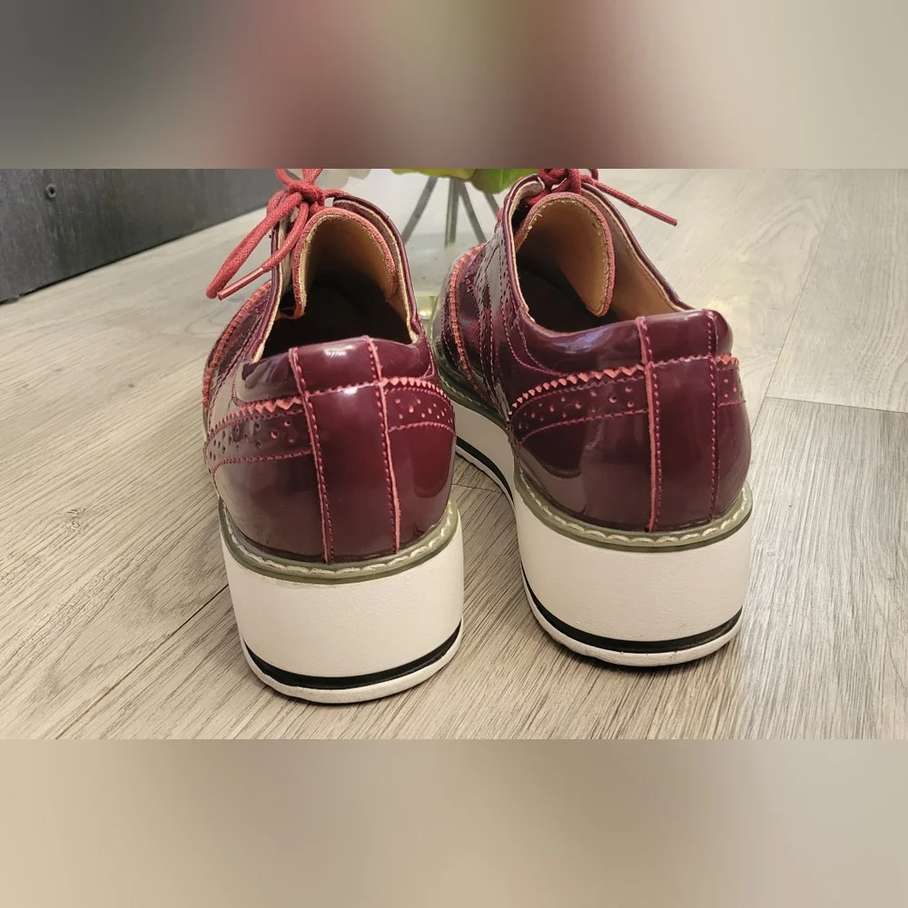 Dadawen Burgundy Wingtip Oxford Loafer 1.5